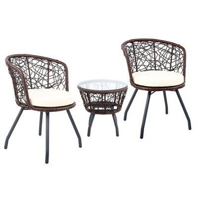 outdoor patio chair and table brown 
