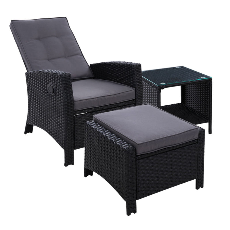 outdoor recliner black 