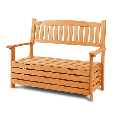 outdoor timber bench seat with storage 