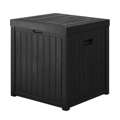 outdoor storage box black bench seat 