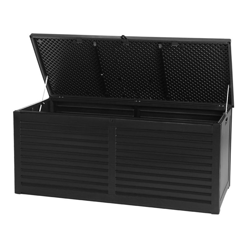 outdoor tool storage chest box black container 
