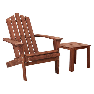 outdoor pool sun lounger with table set Adirondack chairs brown 