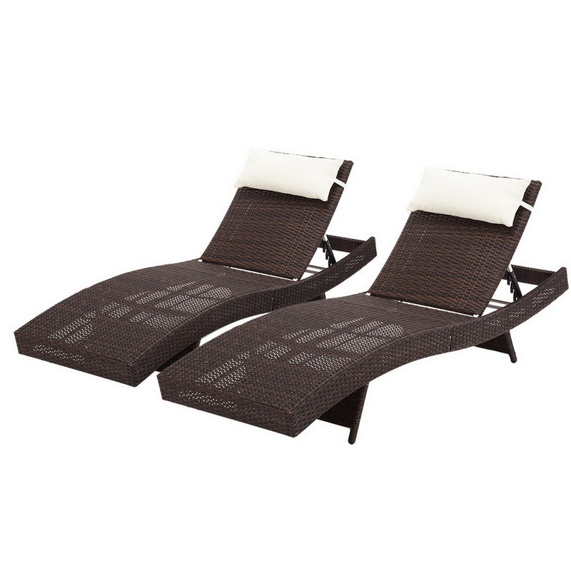 outdoor rattan sun lounge 