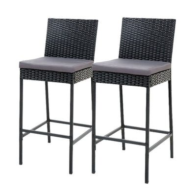 outdoor bar stools black rattan 