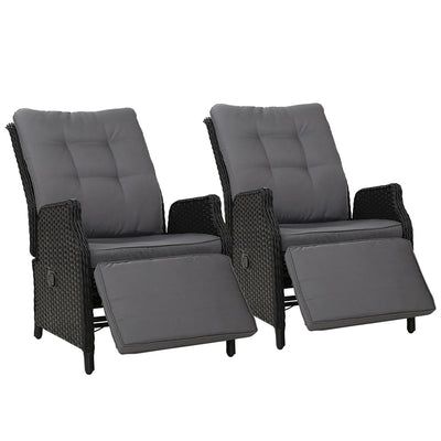 set of 2 recliner chairs outdoor furniture 