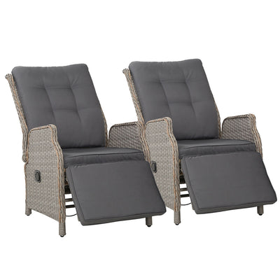 recliner chairs outdoor wicker grey patio settings 