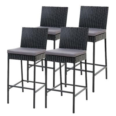 outdoor bar stools ratan black 