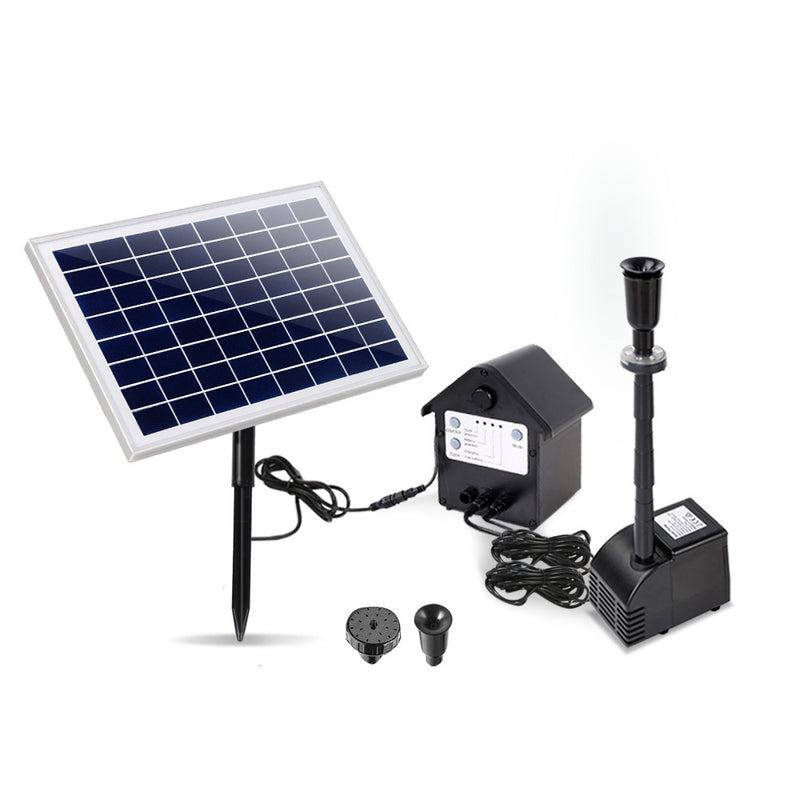 Solar Pond Pump Battery Powered Outdoor LED Light Submersible Filter