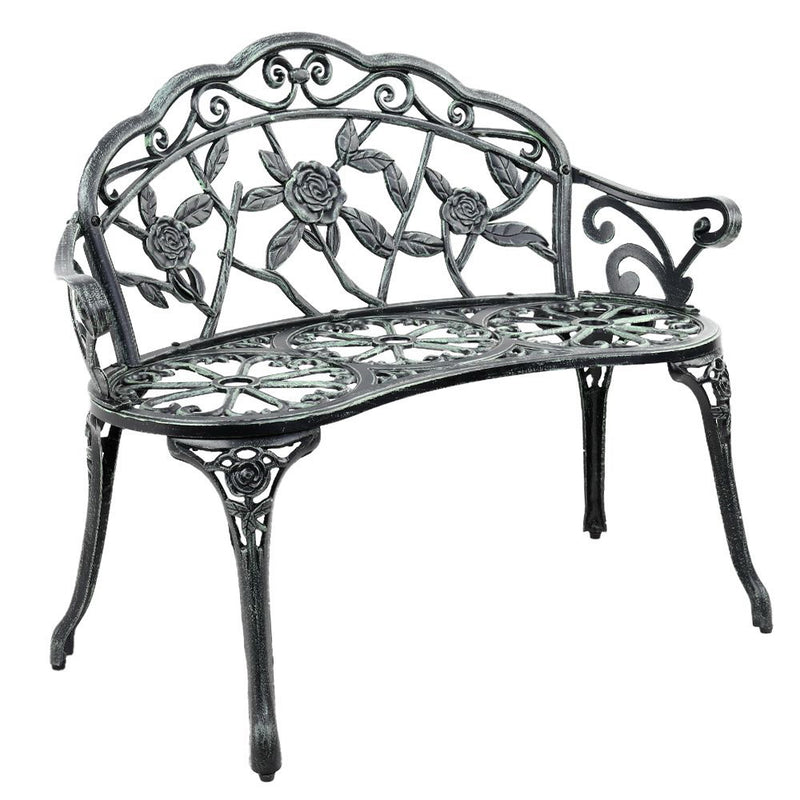 Victorian garden bench seat green 