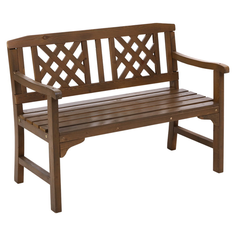 outdoor wooden bench seat 2 seater