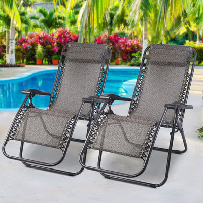 outdoor reclining chairs grey camping loungers 