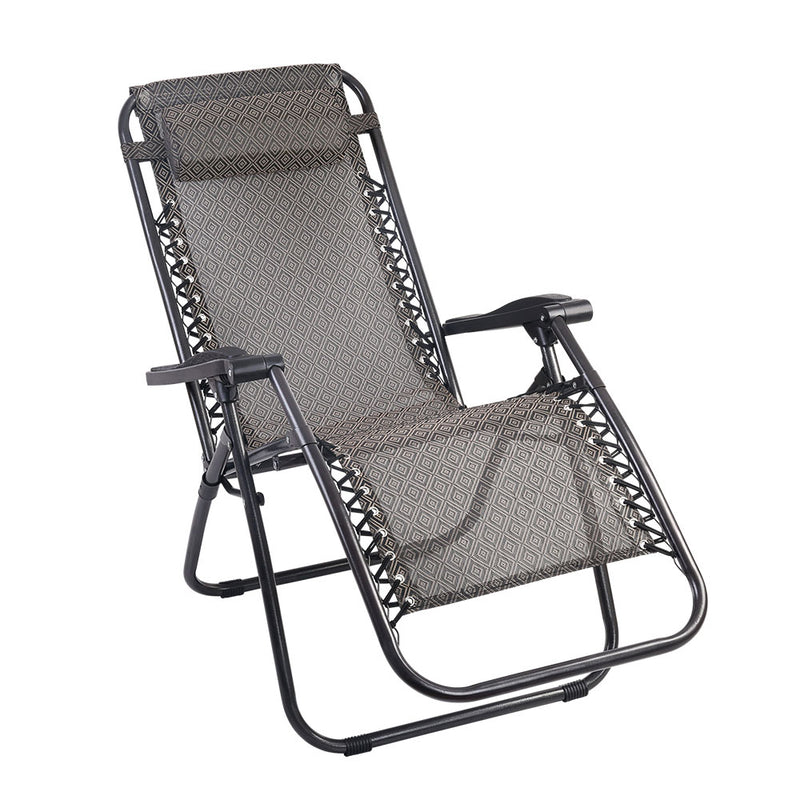 zero gravity recliner sun lounger beige 