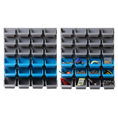 48 bin wall mounted rack tool garage storage 