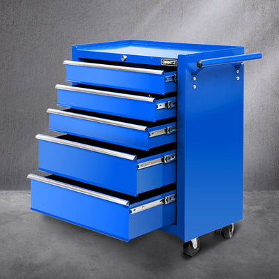tool storage drawers garage blue 