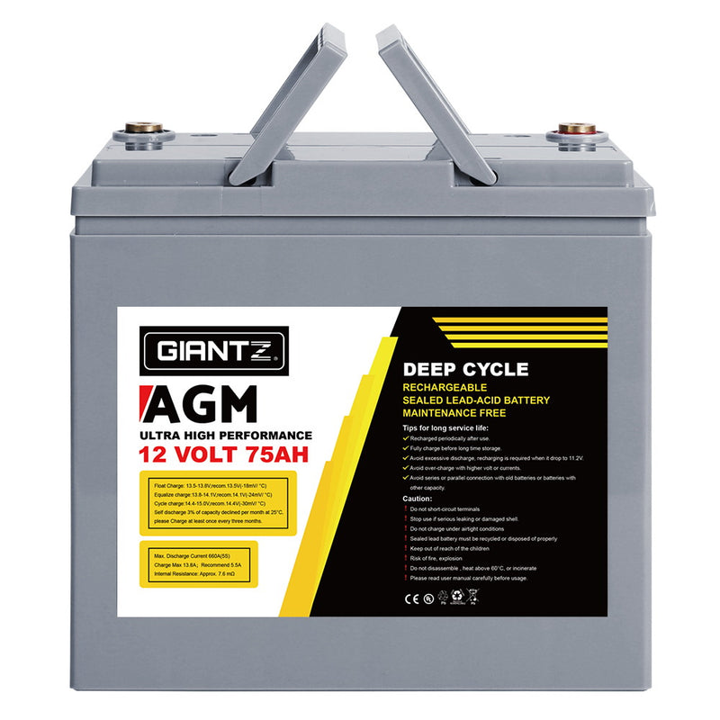 portable deep cycle battery 75Ah 