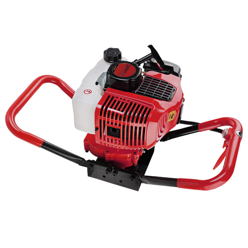 post hole digger 66cc petrol motor red