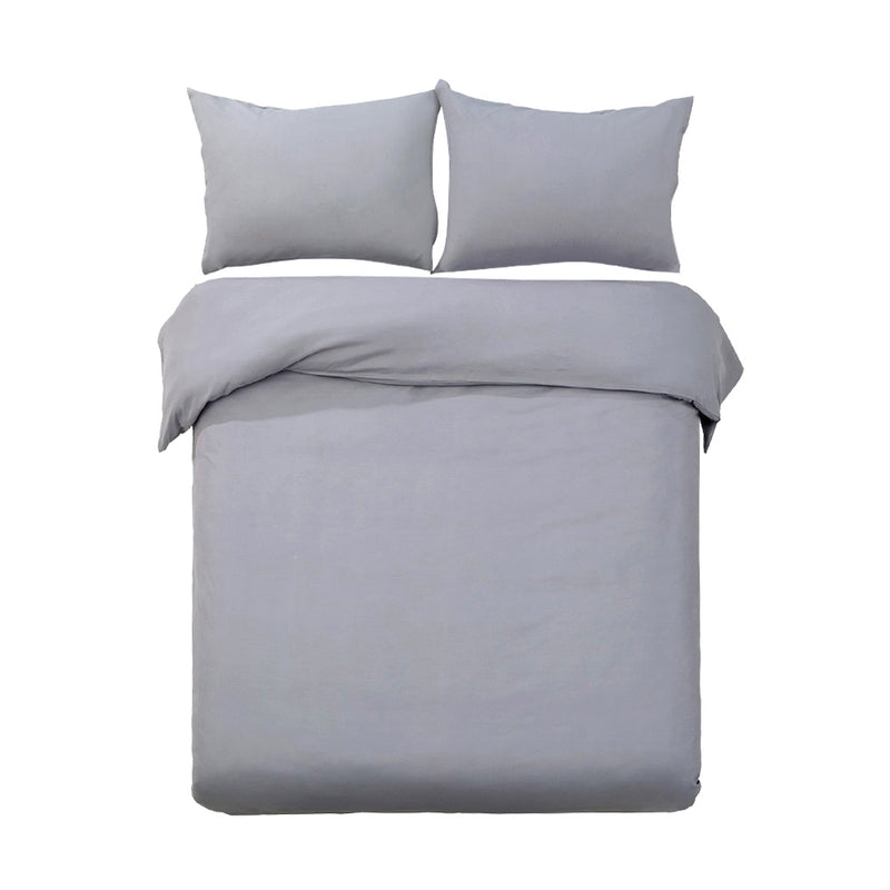 queen quilt cover set grey 