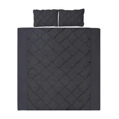 black quilt cover set pleated pinch 