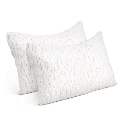 set of 2 rayon single memory foam pillows 