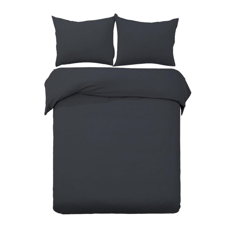 cotton quilt cover set queen bed black 