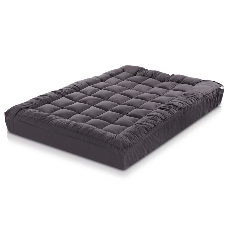 double mattress topper 1000gsm charcoal grey 