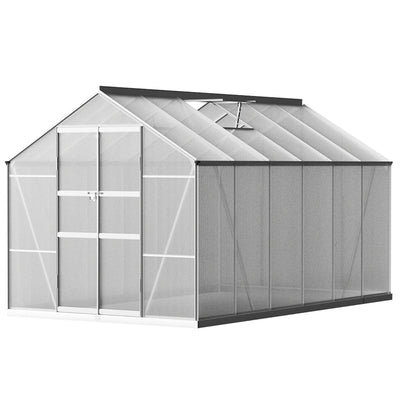aluminium greenhouse garden shed polycarbonate 