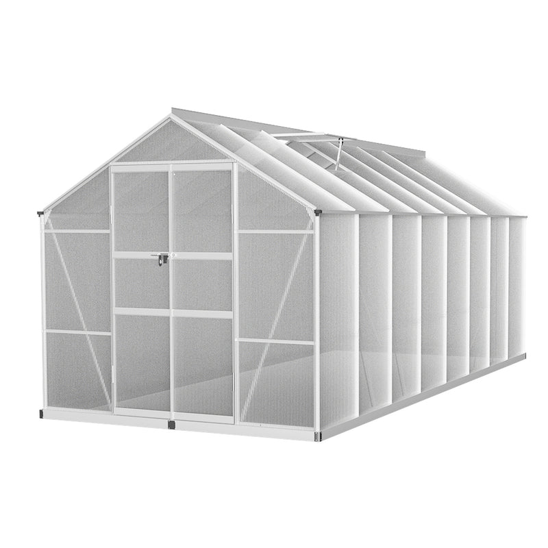 aluminium greenhouse garden shed polycarbonate