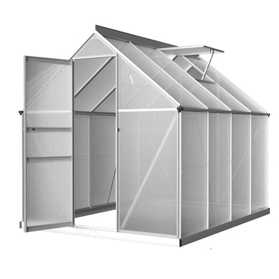 aluminium greenhouse 2.4 metres polycarbonate garden shed 