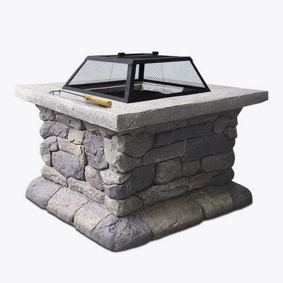 stone backyard charcoal firepit 