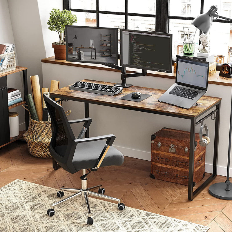 office desk brown and black 