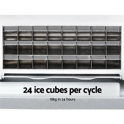 DEVANTi 3.2L Portable Ice Cube Maker Cold Commercial Machine Stainless Steel