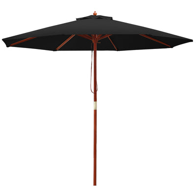 outdoor pole umbrella patio deck black 2.7 Metres 
