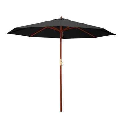 outdoor deck patio umbrella black 3 Metres