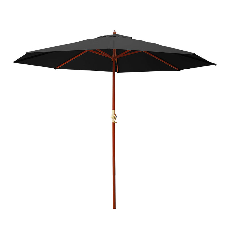 outdoor deck patio umbrella black 3 Metres