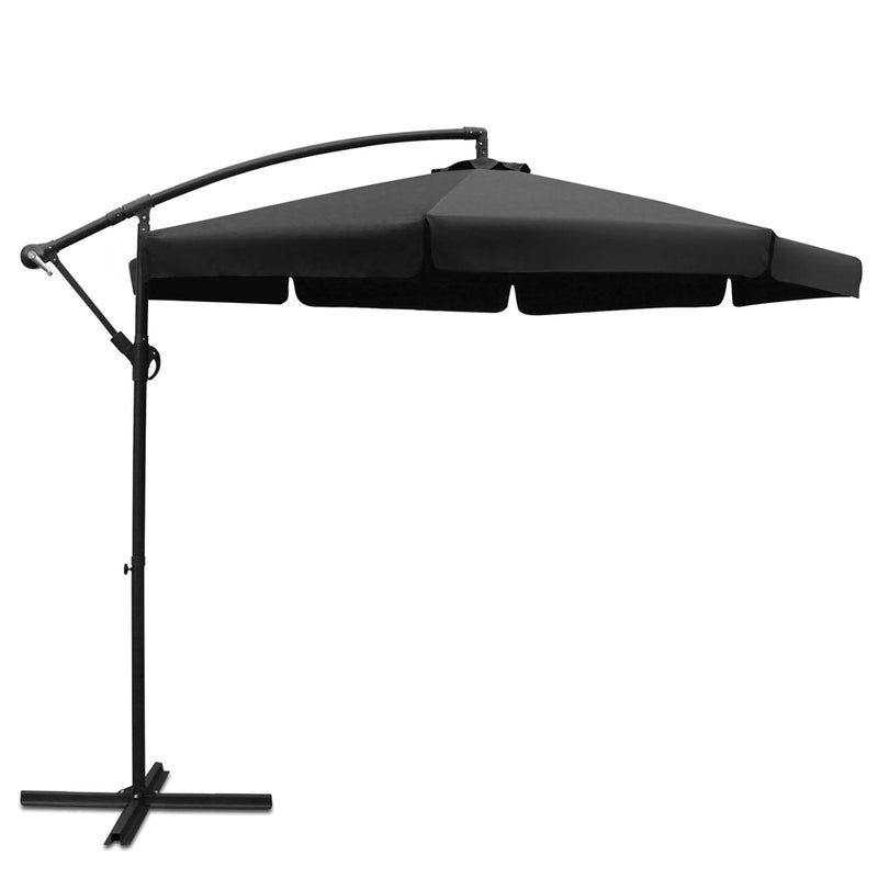 Outdoor Umbrella Foldable Black 3 Metres 