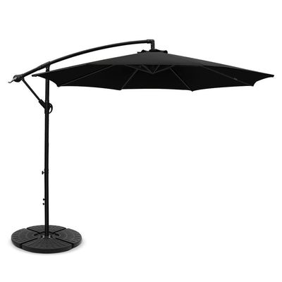black sun umbrella outdoor garden deck 