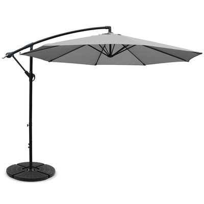 grey cantilever umbrella 