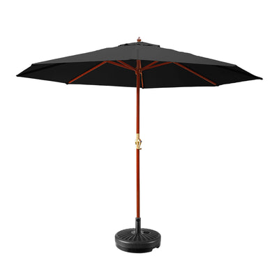 outdoor umbrella with stand black 