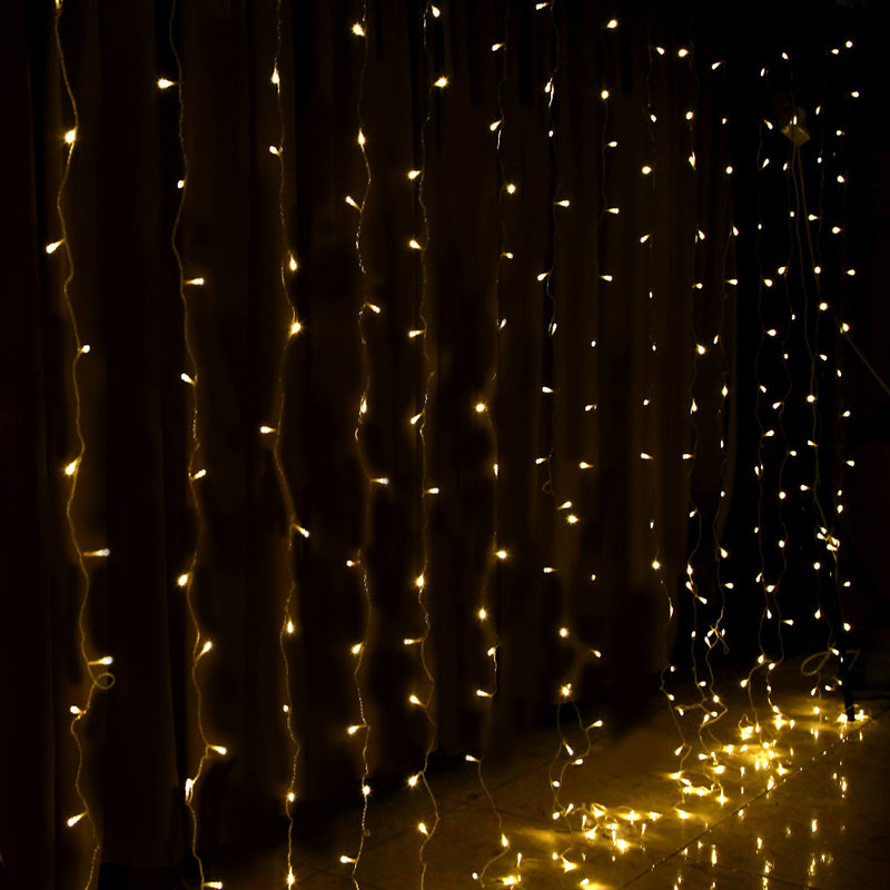 Christmas curtain lights warm light 3m