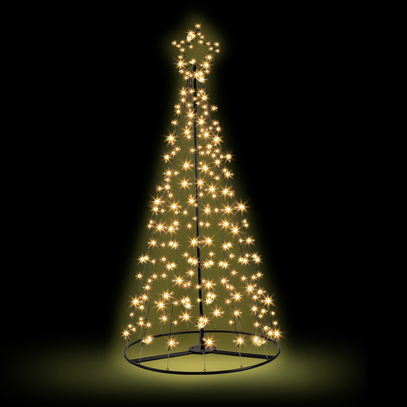 2.1m led Christmas tree warm light star solar power