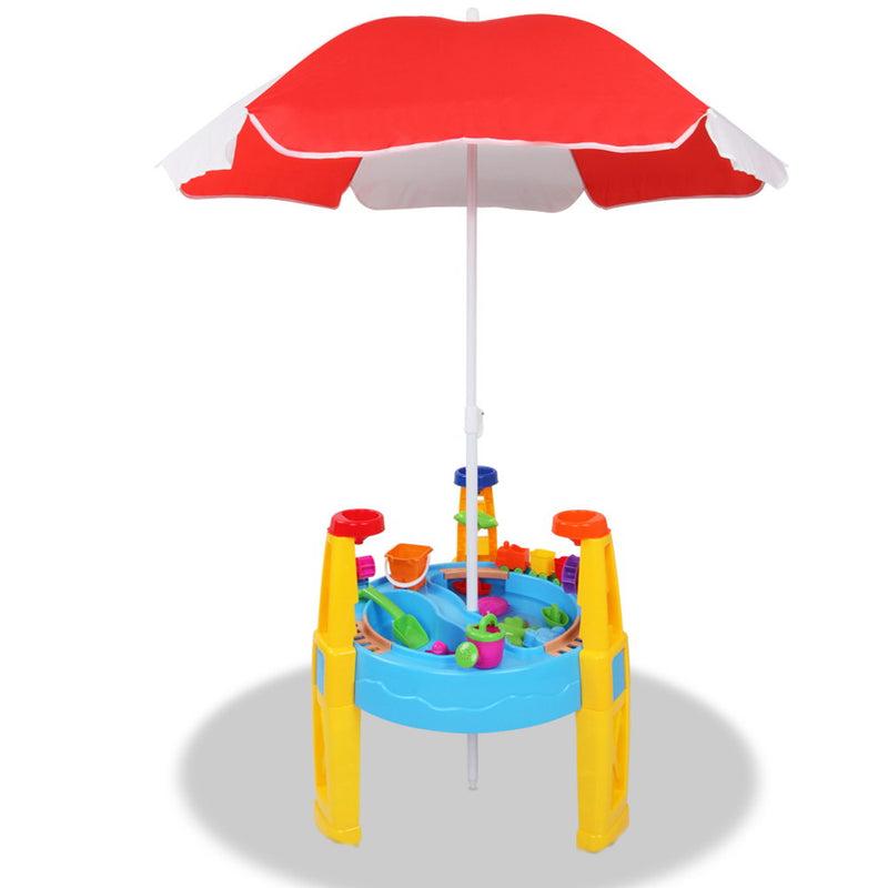 Kids sand and water Table Set with umbrella
