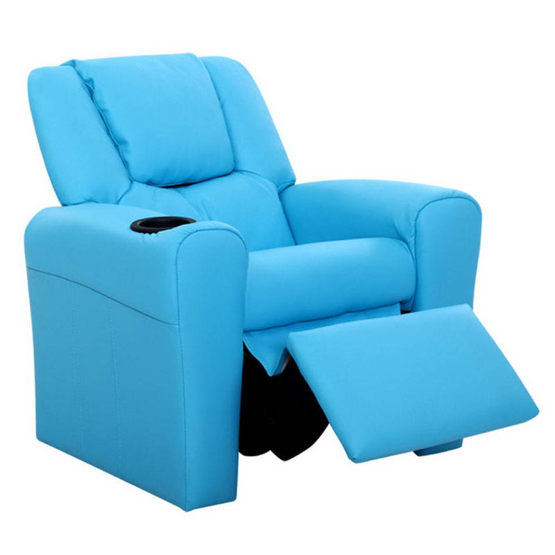 kids blue recliner armchair 