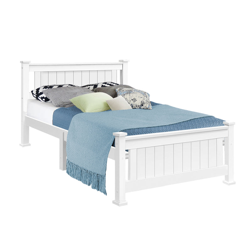 King Single Wooden Bed Frame White