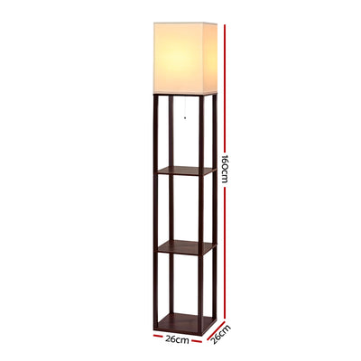 Artiss Floor Lamp 3 Tier Shelf Storage LED Light Stand Home Room Vintage White
