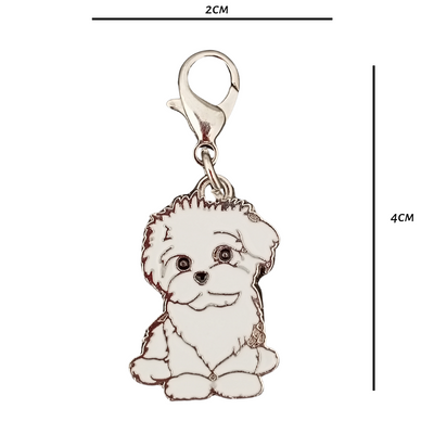 Maltese Short Hair Dog Charm