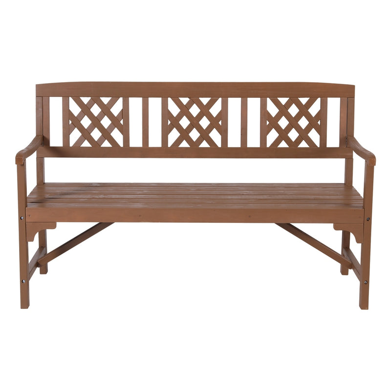 Gardeon Outdoor Garden Bench Wooden Chair 3 Seat Patio Furniture Lounge Natural