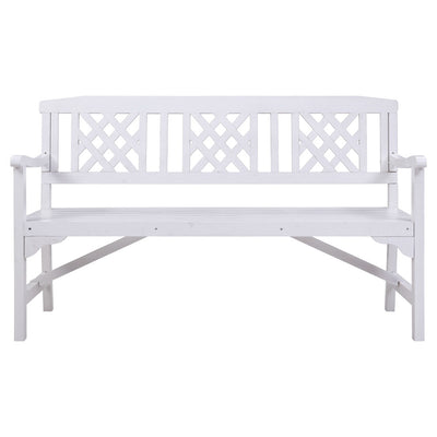 Gardeon Outdoor Garden Bench Wooden Chair 3 Seat Patio Furniture Lounge White