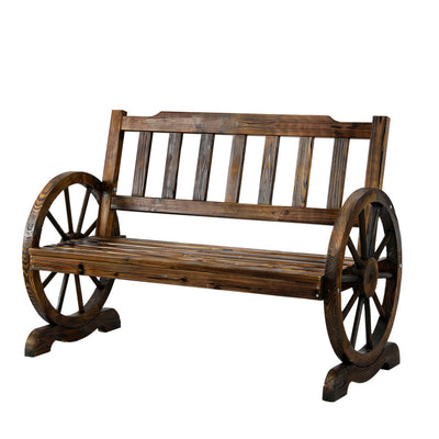 Gardeon Outdoor Garden Bench Wooden 2 Seater Wagon Chair Patio Furniture Brown