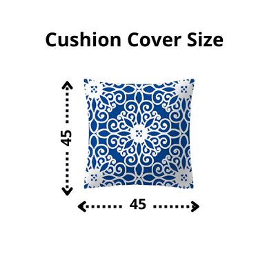 Ornate Blue & White Cushion Cover