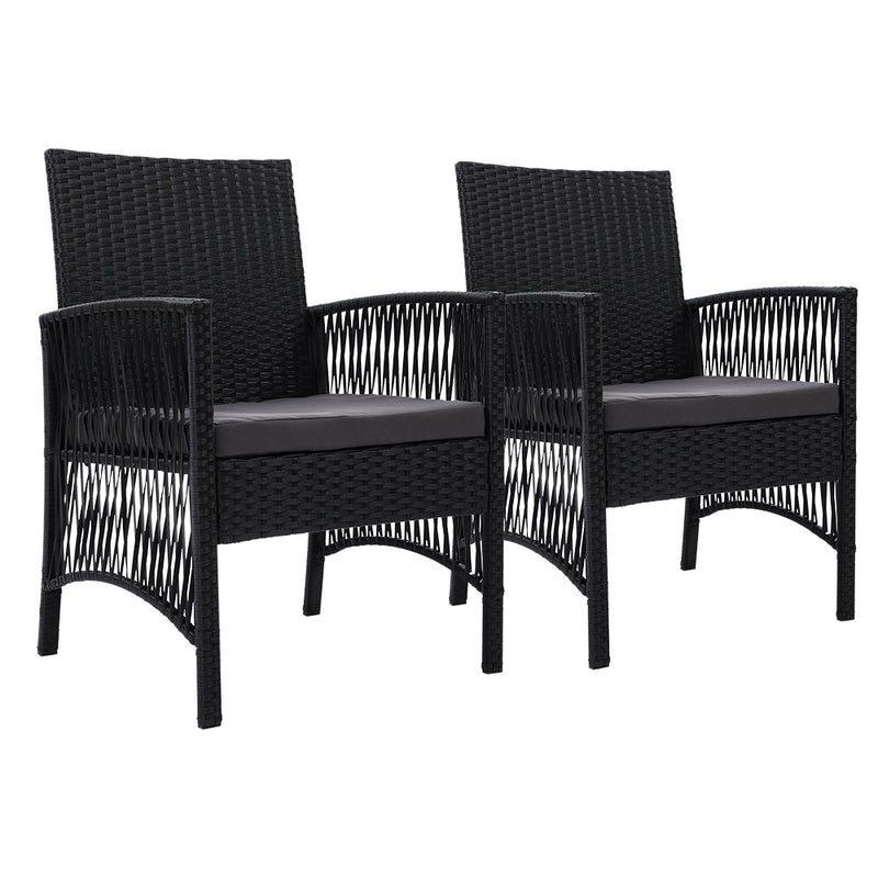 black patio wicker chairs with cushions 